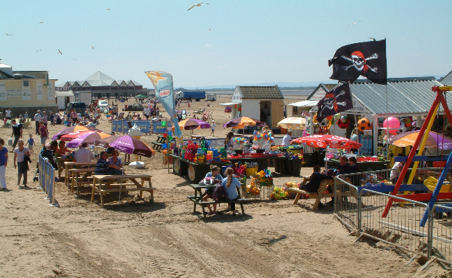 Cafes and stalls on weston super mare