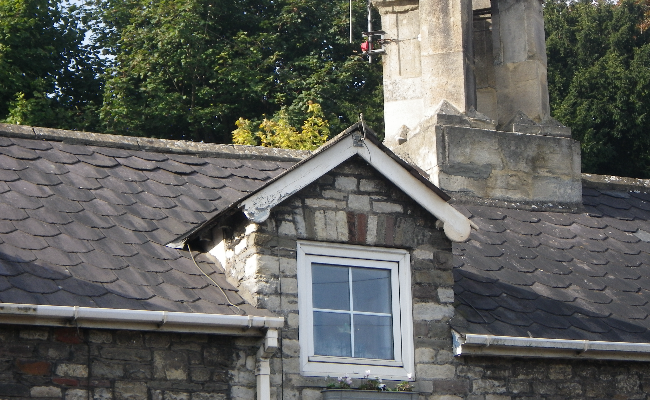 Loft window of period house in Saltford