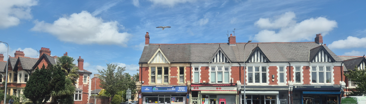 Roath commercial store front buildings