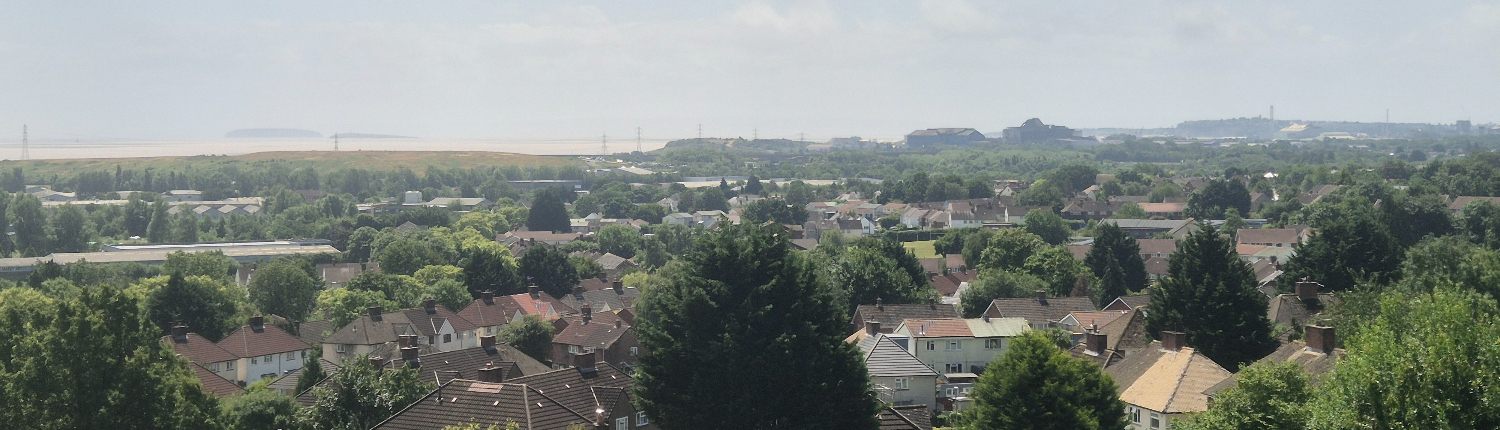 A view over homes in Rumney