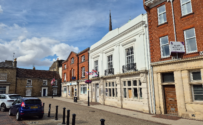 Period terraced properties in Stowmarket centre