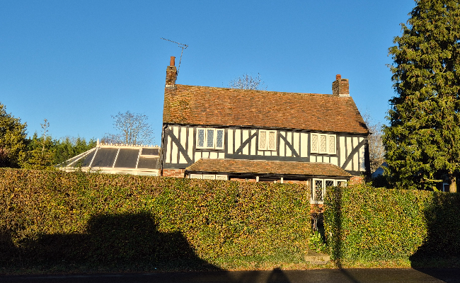 Tudor home in the afternoon sun