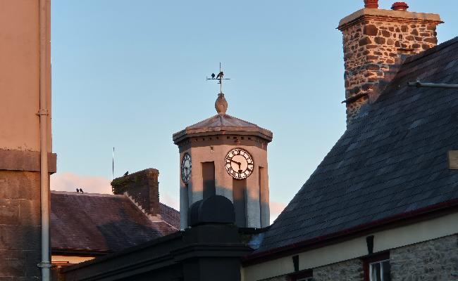 llandovery-town-clock Clock tower in Llandovery